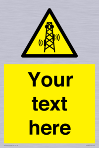 Custom warning RF radiation transmitter